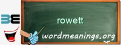 WordMeaning blackboard for rowett